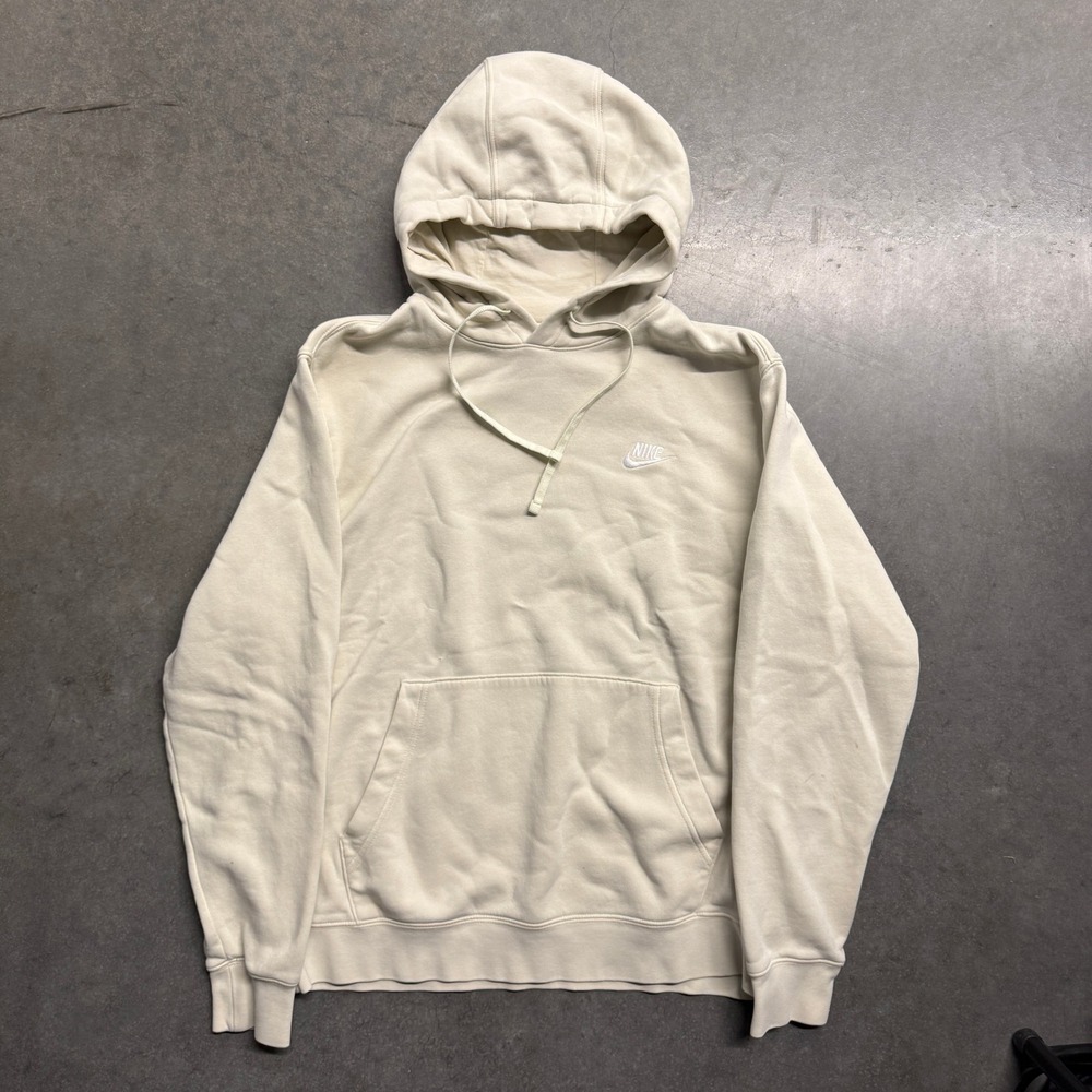 Nike Sportswear Club Fleece Hoodie Cream Off White BV2654-113 Mens Large